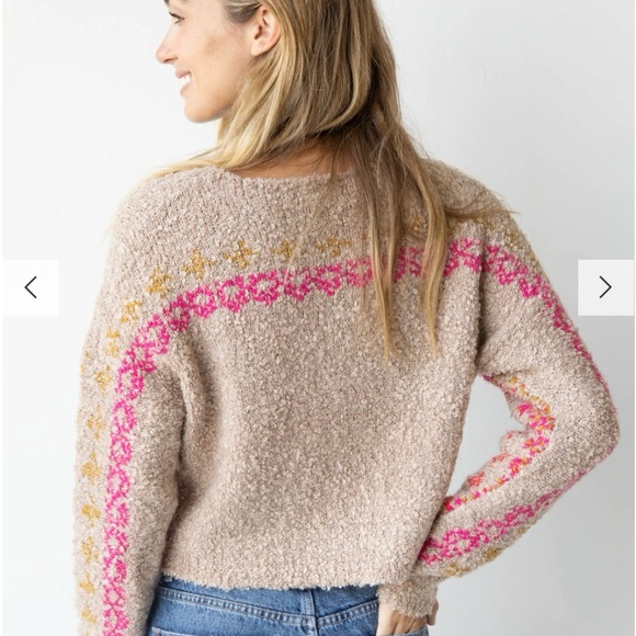 Natural Life Tan Fairisle Pullover Sweater 🆕 - Picture 6 of 11